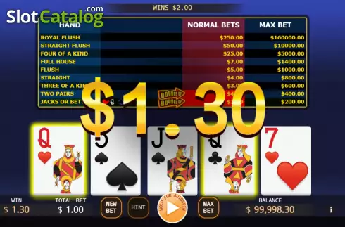 Win screen. Lucky Video Poker slot