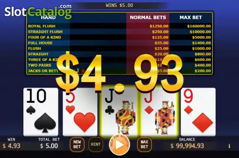 Skärmdump7. Lucky Video Poker slot