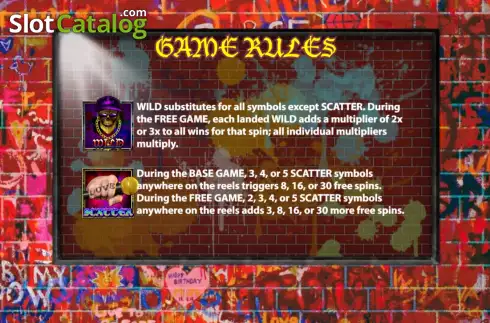 Game Rules screen 2. Hip Hop slot