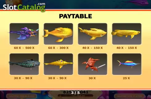 PayTable screen. Hungry Shark (KA Gaming) slot