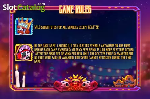Game Rules screen 2. Fashion Bones slot