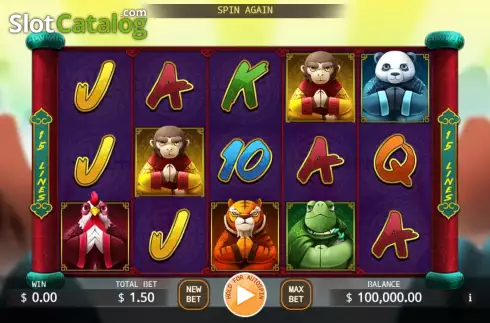 Game screen. Animal Dojo slot