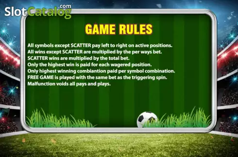 Game Rules screen. Shaolin Soccer (KA Gaming) slot