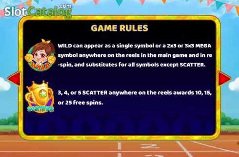 Game Rules screen 2. Cheerleading Team slot