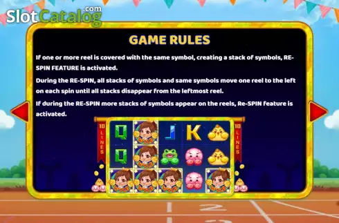Game Rules screen 3. Cheerleading Team slot