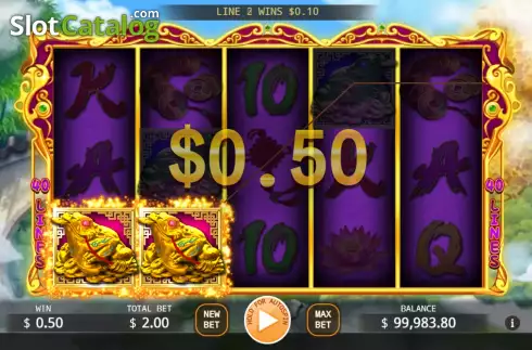 Win screen. Wealth Toad slot