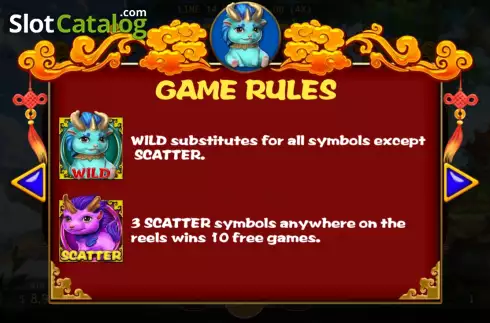 Game Rules screen 2. Oriental Beast slot