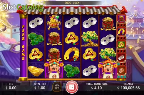 Free Spins screen 3. Lucky God slot