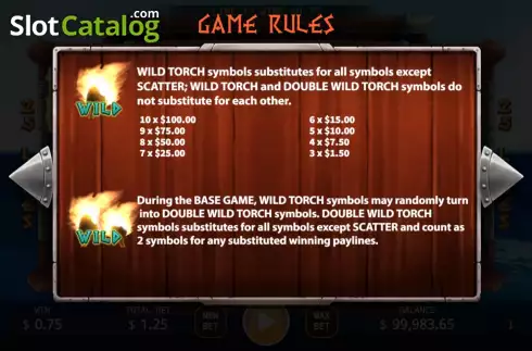 Game Rules screen 2. Up Helly Aa slot