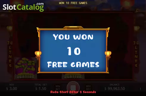 Free Spins screen. Great Luck slot