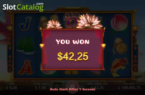 Win Free Spins screen. Great Luck slot