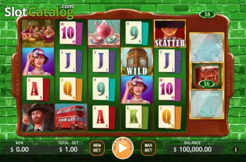 Game screen. Romance In England slot