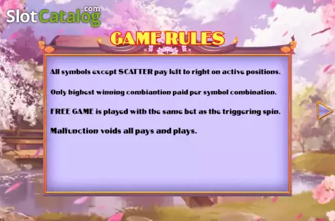 Game Rules screen. Beauty Trap slot