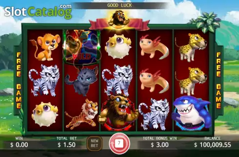 Free Spins screen 2. Lion vs Shark slot