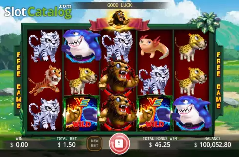 Free Spins screen 3. Lion vs Shark slot