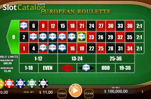 Ekran3. European Roulette (KA Gaming) yuvası