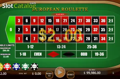 画面6. European Roulette (KA Gaming) カジノスロット