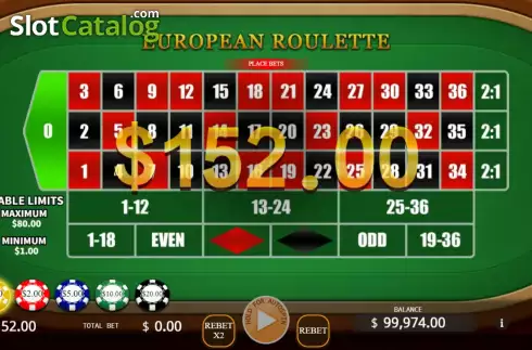 画面7. European Roulette (KA Gaming) カジノスロット
