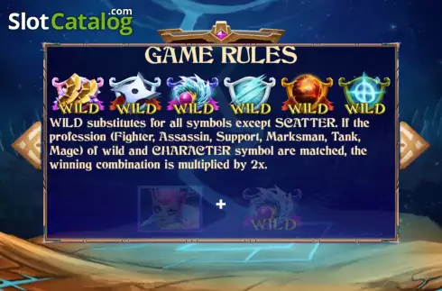 Game Rules screen. Legend of Legends slot