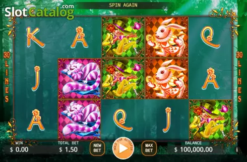 Game screen. Alice In MegaLand slot
