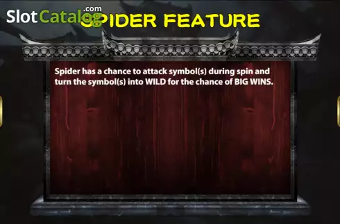 Spider feature screen. Spider Goblin slot