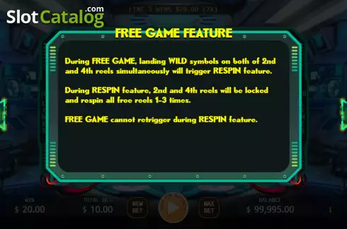 Free Games screen. Bionic Human slot