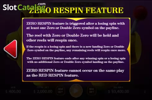 Zero Respin feature screen. Piggy Bank Machine slot