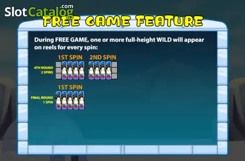 Free Game feature screen 3. Penguin Family slot