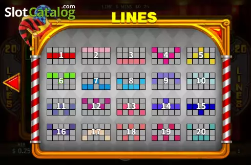 Paylines screen. Miss Joker (KA Gaming) slot