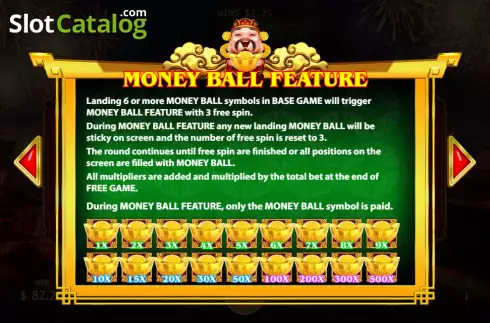 Money Ball feature screen. Fortune Star (KA Gaming) slot