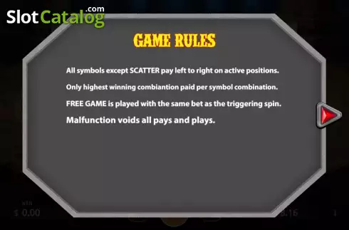 Game Rules screen. Soul Gems Fusion Reels slot