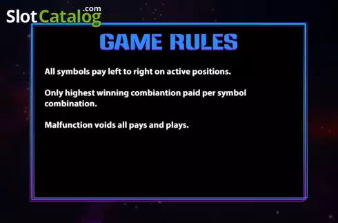Game Rules screen. Lucky Star (KA Gaming) slot