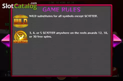 Game Rules screen 2. Crazy Gym slot