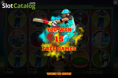 Free Spins Win Screen. Cricket Winner slot