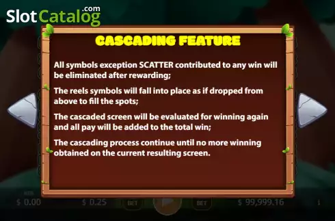 Cascading feature screen. Animal Land slot