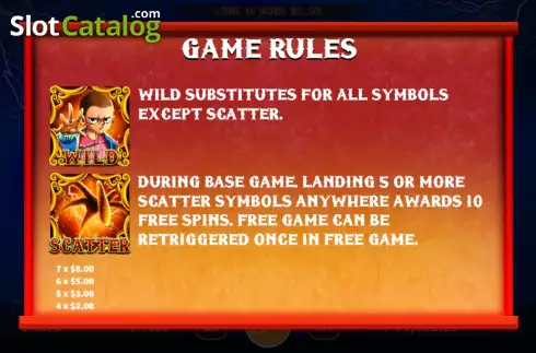 Game Rules screen 2. Monster File slot