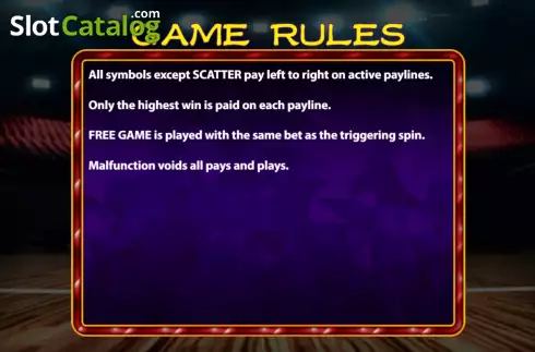 Game Rules screen. Cheer Up slot