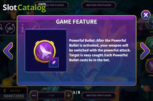 Powerful Bullet screen. Poseidon Battle slot