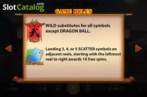 Special symbols screen. Master of Wulin Lock 2 Spin slot