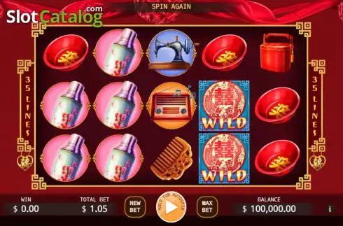 Game screen. Double Happiness (KA Gaming) slot