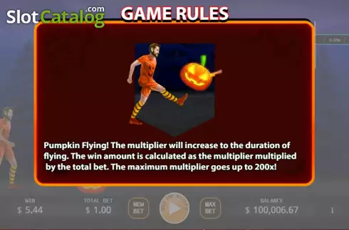Multiplier screen. Kick Pumpkin slot