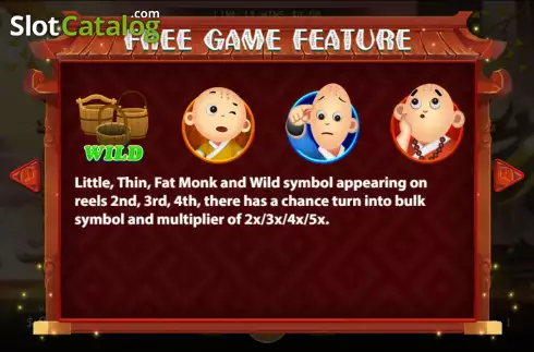 Wild symbol screen. Little Monk slot