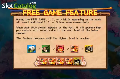 Free Game feature screen. Gokudo Bentou slot