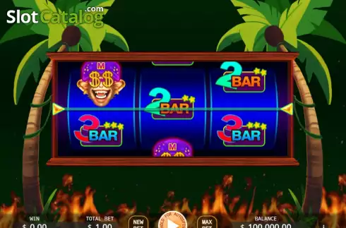 Game screen. Flaming Monkey Classic slot