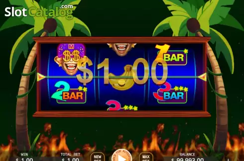 Win screen. Flaming Monkey Classic slot