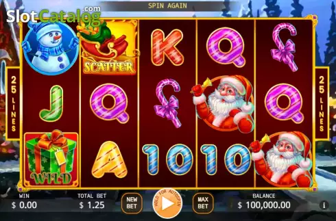 Game screen. Rudolph slot