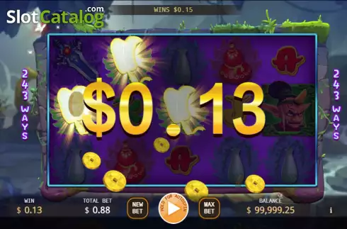 Win screen. Golden and Silver Horn slot