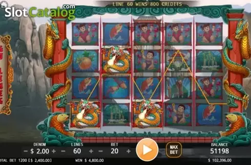Ekran2. Dragon Gate (KA Gaming) yuvası