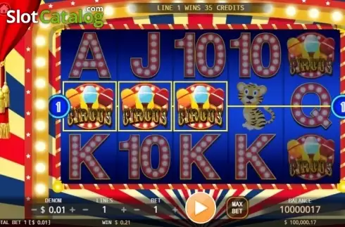 Win screen. Crazy Circus (KA Gaming) slot