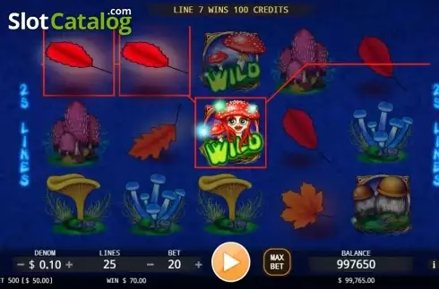 Wild Win screen. Trippy Mushrooms slot